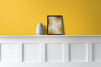 Vintro Luxury Matt Emulsion Yellow, Smooth Chalky Finish, Multi Surface Paint - Walls, Ceilings, Wood, Metal - 1L (Sunflower)