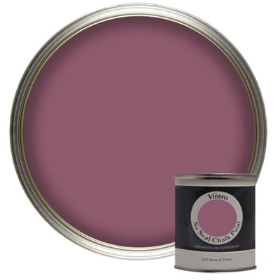 Vintro No Seal Chalk Paint Aubergine Interior & Exterior For Furniture Walls Wood Metal 200ml (Old Mauve)