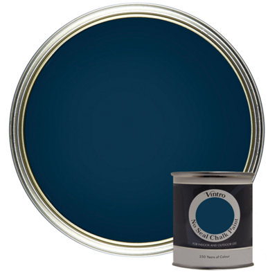 Vintro No Seal Chalk Paint Blacky Blue Interior & Exterior For Furniture Walls Wood Metal 200ml (Nightfall)