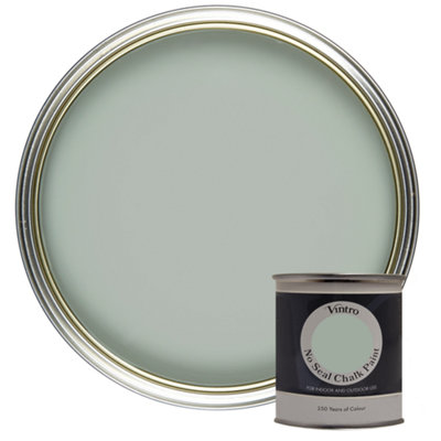 Vintro No Seal Chalk Paint Blue Green Interior & Exterior For Furniture Walls Wood Metal 200ml (Duck Egg)