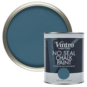 Vintro No Seal Chalk Paint Blue Interior & Exterior For Furniture Walls Wood Metal 1 Litre (French Navy)
