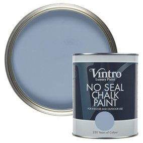 Vintro No Seal Chalk Paint Blue Interior & Exterior For Furniture Walls Wood Metal 1 Litre (Morocco)