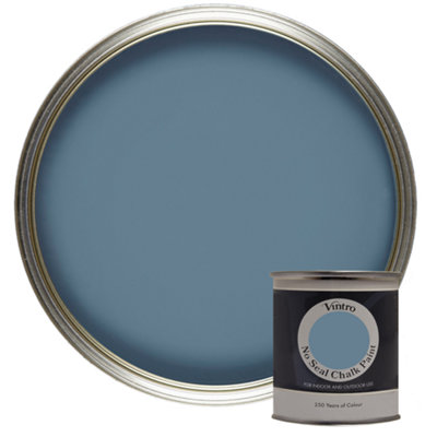 Vintro No Seal Chalk Paint Blue Interior & Exterior For Furniture Walls Wood Metal 200ml (Chiswick House)