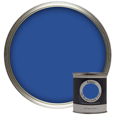 Vintro No Seal Chalk Paint Blue Interior & Exterior For Furniture Walls Wood Metal 200ml (Cobalt)