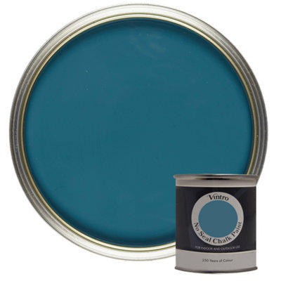 Vintro No Seal Chalk Paint Blue Interior & Exterior For Furniture Walls Wood Metal 200ml (French Navy)