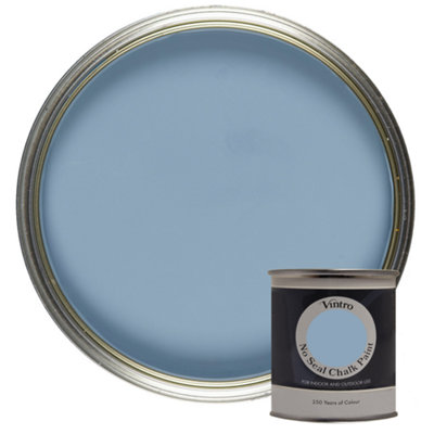 Vintro No Seal Chalk Paint Blue Interior & Exterior For Furniture Walls Wood Metal 200ml (Morocco)