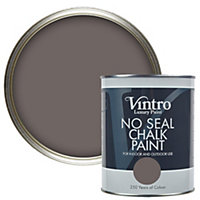 Vintro No Seal Chalk Paint Brown Interior & Exterior For Furniture Walls Wood Metal 1 Litre (Fresco)