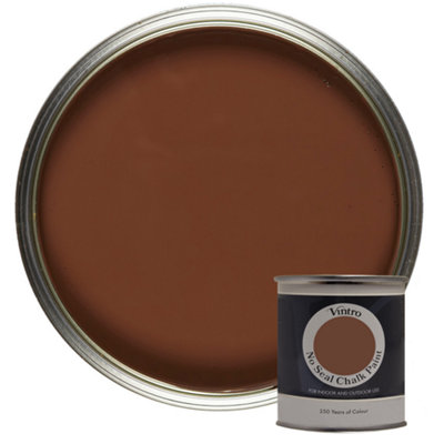 Vintro No Seal Chalk Paint Brown Interior & Exterior For Furniture Walls Wood Metal 200ml (Chocolate)