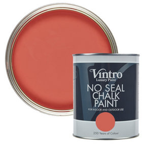Vintro No Seal Chalk Paint Coral Interior & Exterior For Furniture Walls Wood Metal 1 Litre (Medusa)