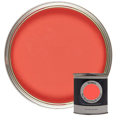 Vintro No Seal Chalk Paint Coral Interior & Exterior For Furniture Walls Wood Metal 200ml (Medusa)