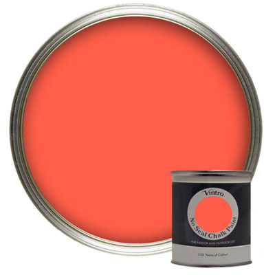 Vintro No Seal Chalk Paint Coral Red Interior & Exterior For Furniture Walls Wood Metal 200ml (Matisse Coral)