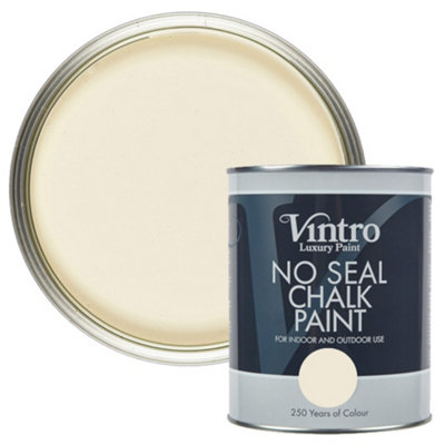 Vintro No Seal Chalk Paint Cream Interior & Exterior For Furniture Walls Wood Metal 1 Litre (Buckingham)