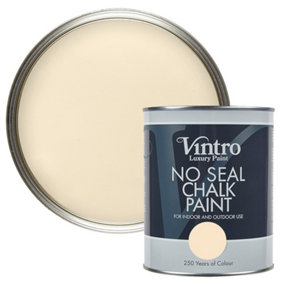 Vintro No Seal Chalk Paint Cream Interior & Exterior For Furniture Walls Wood Metal 1 Litre (Trafalgar Square)