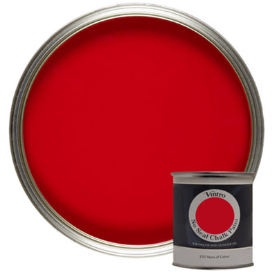 Vintro No Seal Chalk Paint Crimson Red Interior & Exterior For Furniture Walls Wood Metal 200ml (Dantes Dream)