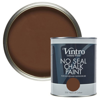 Vintro No Seal Chalk Paint Dark Brown Interior & Exterior For Furniture Walls Wood Metal 1 Litre (Chocolate)
