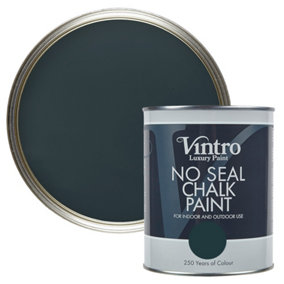 Vintro No Seal Chalk Paint Dark Grey Interior & Exterior For Furniture Walls Wood Metal 1 Litre (Lowry Grey)