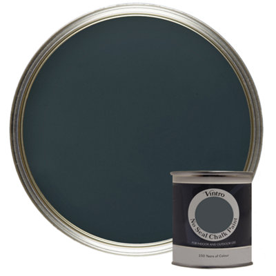 Vintro No Seal Chalk Paint Dark Grey Interior & Exterior For Furniture Walls Wood Metal 200ml (Lowry Grey)