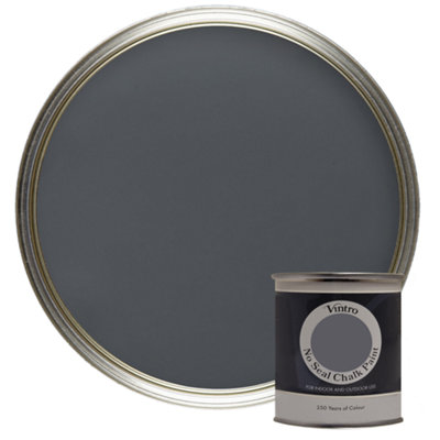 Vintro No Seal Chalk Paint Dark Grey Interior & Exterior For Furniture Walls Wood Metal 200ml (Wigeon Grey)