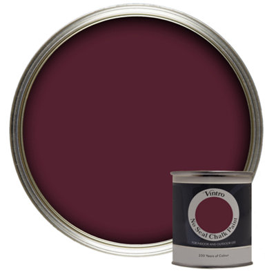 Vintro No Seal Chalk Paint Dark Purple Interior & Exterior For Furniture Walls Wood Metal 200ml (Sweet Damson)