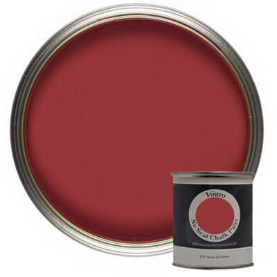 Vintro No Seal Chalk Paint Deep Red Interior & Exterior For Furniture Walls Wood Metal 200ml (Mulberry)