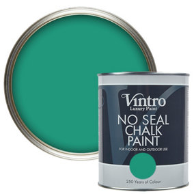 Vintro No Seal Chalk Paint Emerald Green Interior & Exterior For Furniture Walls Wood Metal 1 Litre (Esmeralde)