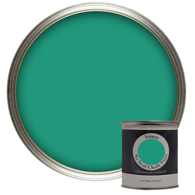 Vintro No Seal Chalk Paint Emerald Green Interior & Exterior For Furniture Walls Wood Metal 200ml (Esmeralde)