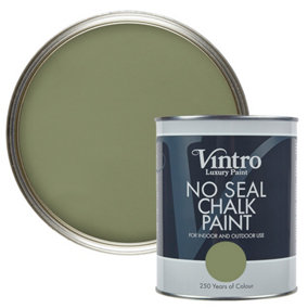 Vintro No Seal Chalk Paint Green Interior & Exterior For Furniture Walls Wood Metal 1 Litre (Chiffchaff Green)