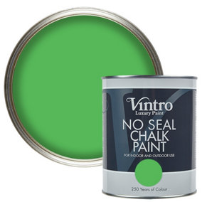 Vintro No Seal Chalk Paint Green Interior & Exterior For Furniture Walls Wood Metal 1 Litre (Rainforest)