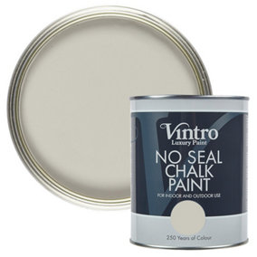 Vintro No Seal Chalk Paint Grey Interior & Exterior For Furniture Walls Wood Metal 1 Litre (Dove)