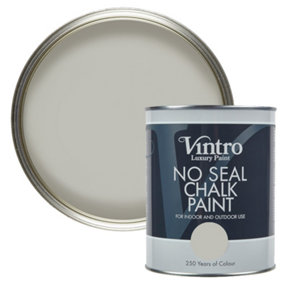 Vintro No Seal Chalk Paint Grey Interior & Exterior For Furniture Walls Wood Metal 1 Litre (Tower Bridge)