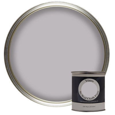 Vintro No Seal Chalk Paint Grey with Lilac Interior & Exterior For Furniture Walls Wood Metal 200ml (Paloma)