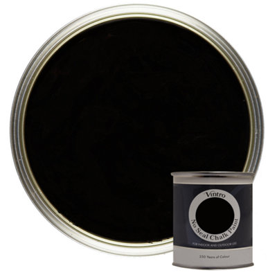 Vintro No Seal Chalk Paint Jet Black Interior & Exterior For Furniture Walls Wood Metal 200ml (Victorian Black)