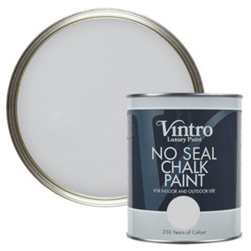 Vintro No Seal Chalk Paint Light Grey Interior & Exterior For Furniture Walls Wood Metal 1 Litre (Bidston Grey)