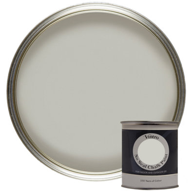 Vintro No Seal Chalk Paint Light Grey Interior & Exterior For Furniture Walls Wood Metal 200ml (Tower Bridge)