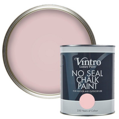 Vintro No Seal Chalk Paint Light Pink Interior & Exterior For Furniture Walls Wood Metal 1 Litre (Madame de Pompadour)