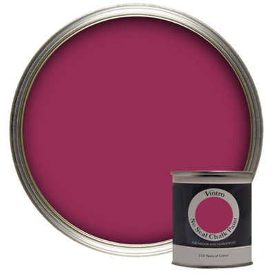 Vintro No Seal Chalk Paint Magenta Interior & Exterior For Furniture Walls Wood Metal 200ml (Rosy Raven)