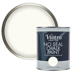 Vintro No Seal Chalk Paint Off-White Interior & Exterior For Furniture Walls Wood Metal 1 Litre (Nymph)