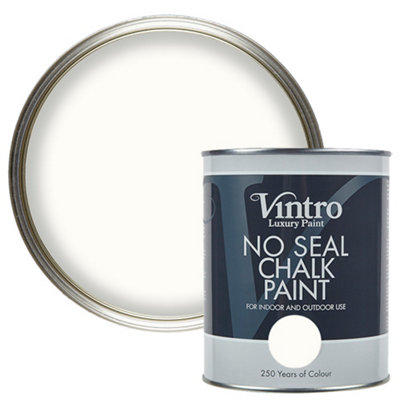 Vintro No Seal Chalk Paint Off-White Interior & Exterior For Furniture Walls Wood Metal 1 Litre (Pearl)