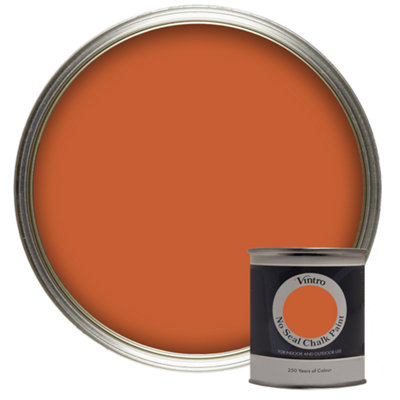 Vintro No Seal Chalk Paint Orange-Brown Interior & Exterior For Furniture Walls Wood Metal 200ml (Thor's Rust)