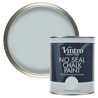Vintro No Seal Chalk Paint Pale Blue Interior & Exterior For Furniture Walls Wood Metal 1 Litre (Harewood)