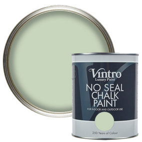 Vintro No Seal Chalk Paint Pale Green Interior & Exterior For Furniture Walls Wood Metal 1 Litre (Verdant)