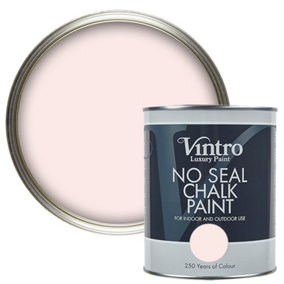 Vintro No Seal Chalk Paint Pale Pink Interior & Exterior For Furniture Walls Wood Metal 1 Litre (Candyfloss)