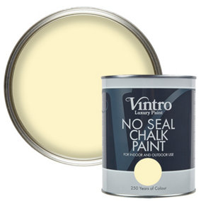 Vintro No Seal Chalk Paint Pale Yellow Interior & Exterior For Furniture Walls Wood Metal 1 Litre (Isabella)