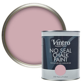 Vintro No Seal Chalk Paint Pink Interior & Exterior For Furniture Walls Wood Metal 1 Litre (Albert Bridge - Dusky  Pink)