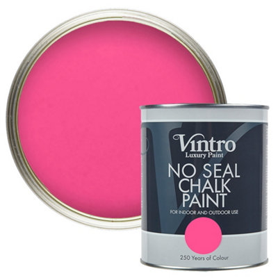 Vintro No Seal Chalk Paint Pink Interior & Exterior For Furniture Walls Wood Metal 1 Litre (Deptford Pink)