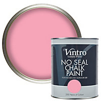 Vintro No Seal Chalk Paint Pink Interior & Exterior For Furniture Walls Wood Metal 1 Litre (Olivia)