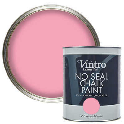 Vintro No Seal Chalk Paint Pink Interior & Exterior For Furniture Walls Wood Metal 1 Litre (Olivia)