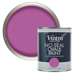 Vintro No Seal Chalk Paint Pinky/Purple Interior & Exterior For Furniture Walls Wood Metal 1 Litre (Orchid)