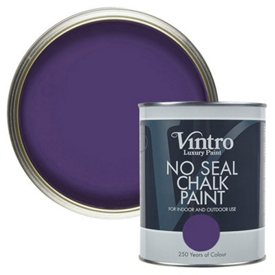 Vintro No Seal Chalk Paint Purple Interior & Exterior For Furniture Walls Wood Metal 1 Litre (Royal Purple)