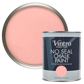 Vintro No Seal Chalk Paint Salmon Pink Interior & Exterior Furniture For Walls Wood Metal 1 Litre (Dancing Salmon)